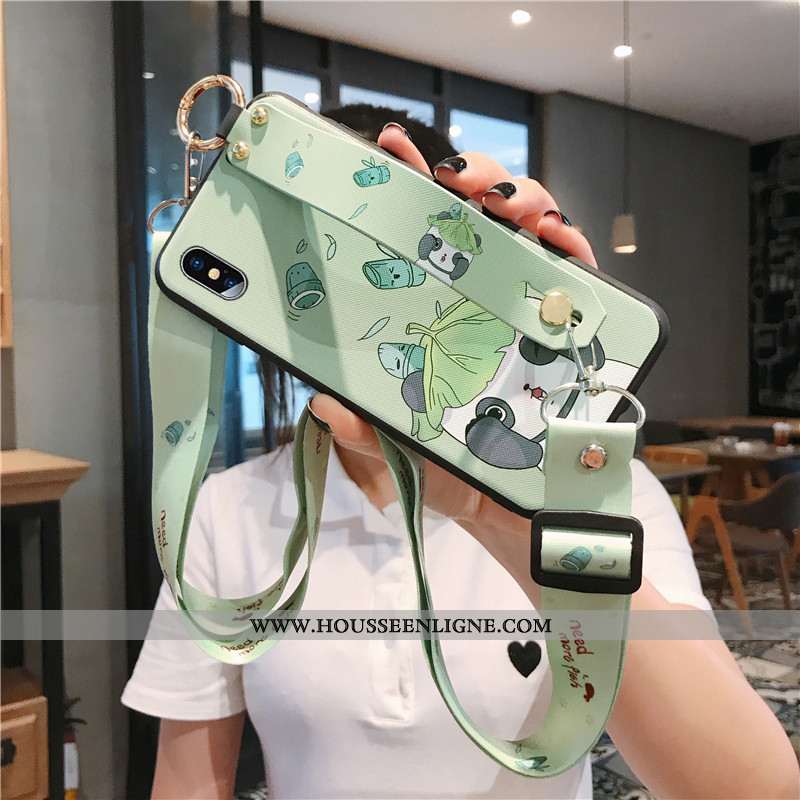 Housse iPhone Xs Fluide Doux Protection Vert Incassable Tendance Dessin Animé Étui Verte