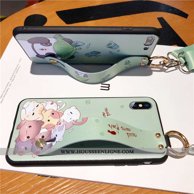 Housse iPhone Xs Fluide Doux Protection Vert Incassable Tendance Dessin Animé Étui Verte