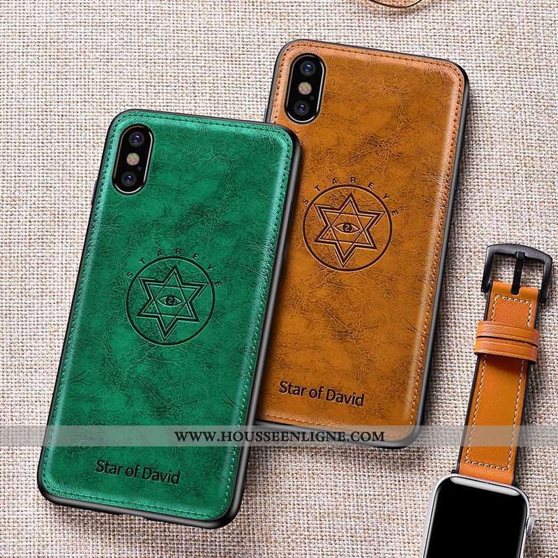 Housse iPhone Xs Fluide Doux Silicone Incassable Ultra Légère Cuir Luxe Verte