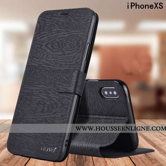 Housse iPhone Xs Fluide Doux Silicone Étui Téléphone Portable Protection Cuir Rouge