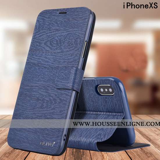 Housse iPhone Xs Fluide Doux Silicone Étui Téléphone Portable Protection Cuir Rouge