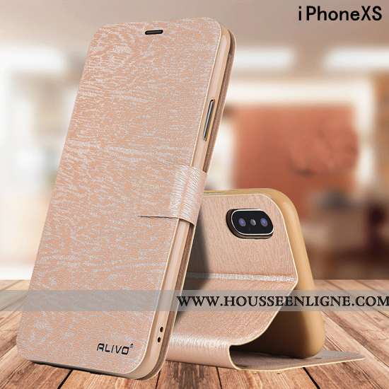 Housse iPhone Xs Fluide Doux Silicone Étui Téléphone Portable Protection Cuir Rouge