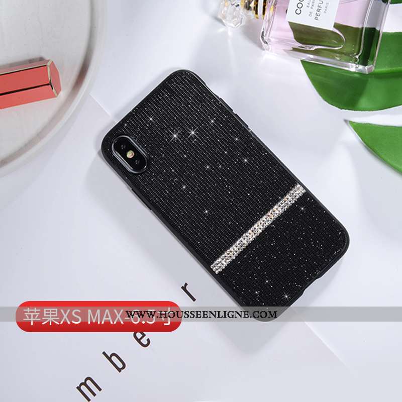 Housse iPhone Xs Max Créatif Ultra Luxe Personnalité Téléphone Portable Net Rouge Légère Noir