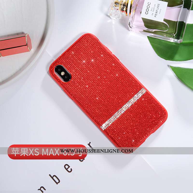 Housse iPhone Xs Max Créatif Ultra Luxe Personnalité Téléphone Portable Net Rouge Légère Noir
