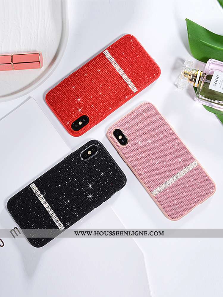 Housse iPhone Xs Max Créatif Ultra Luxe Personnalité Téléphone Portable Net Rouge Légère Noir