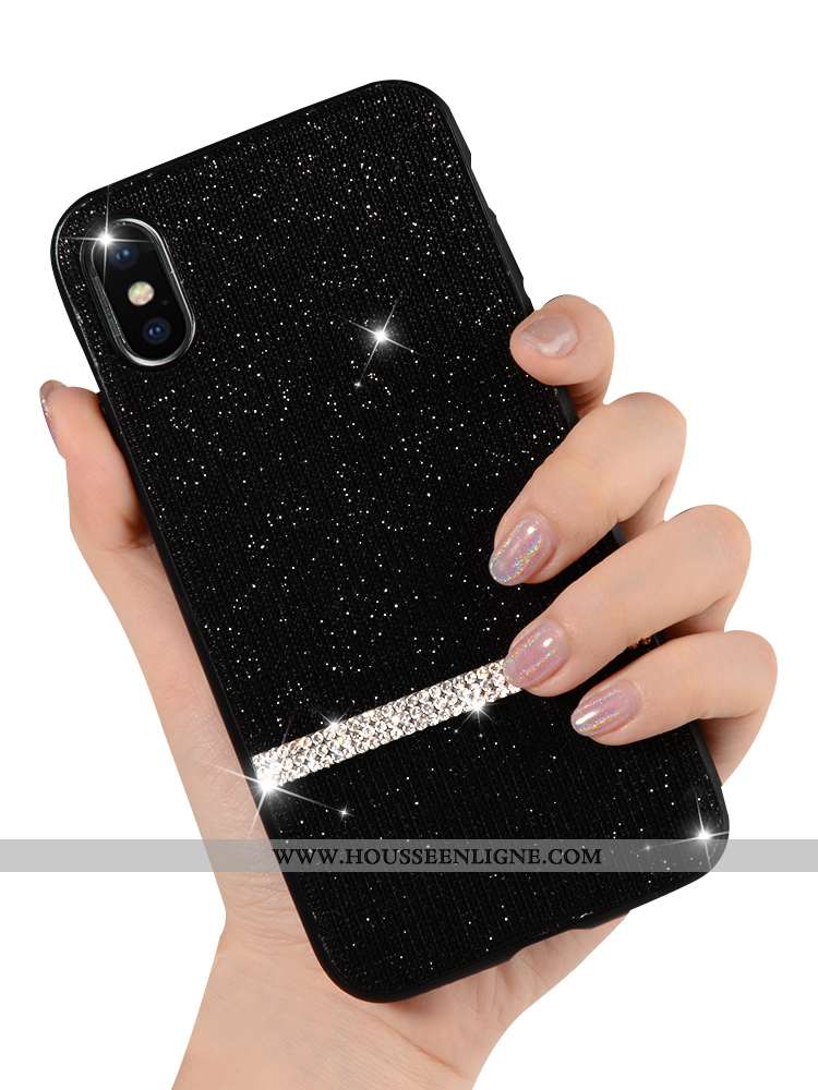 Housse iPhone Xs Max Créatif Ultra Luxe Personnalité Téléphone Portable Net Rouge Légère Noir