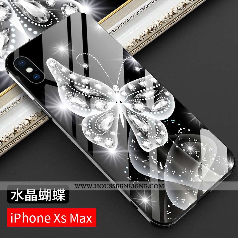 Housse iPhone Xs Max Créatif Ultra Net Rouge Téléphone Portable Tendance Verre Noir