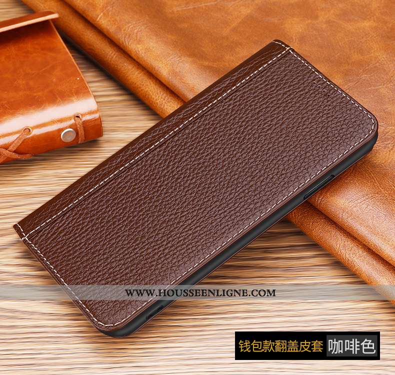 Housse iPhone Xs Max Cuir Véritable Cuir Étui Business Rouge Incassable Tout Compris