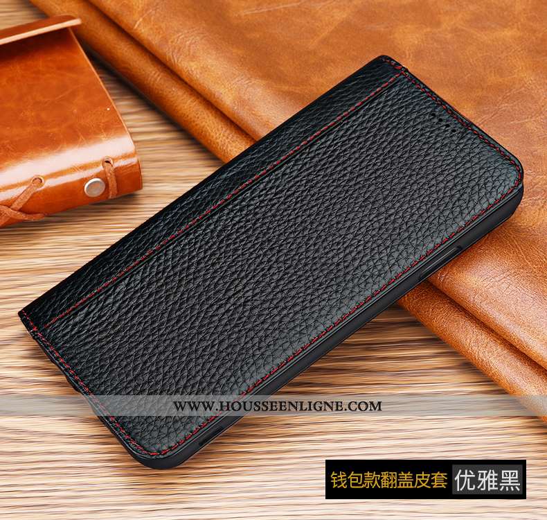 Housse iPhone Xs Max Cuir Véritable Cuir Étui Business Rouge Incassable Tout Compris
