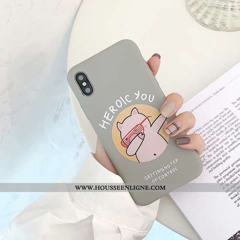 Housse iPhone Xs Max Protection Personnalité Chat Silicone Téléphone Portable Coque Étui Marron