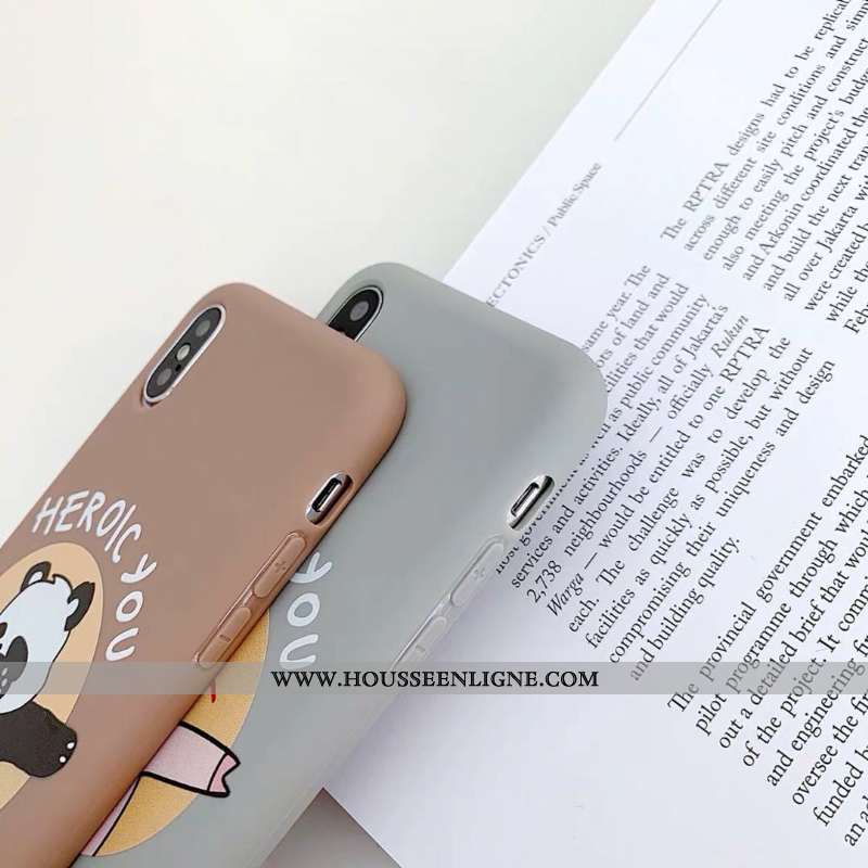 Housse iPhone Xs Max Protection Personnalité Chat Silicone Téléphone Portable Coque Étui Marron