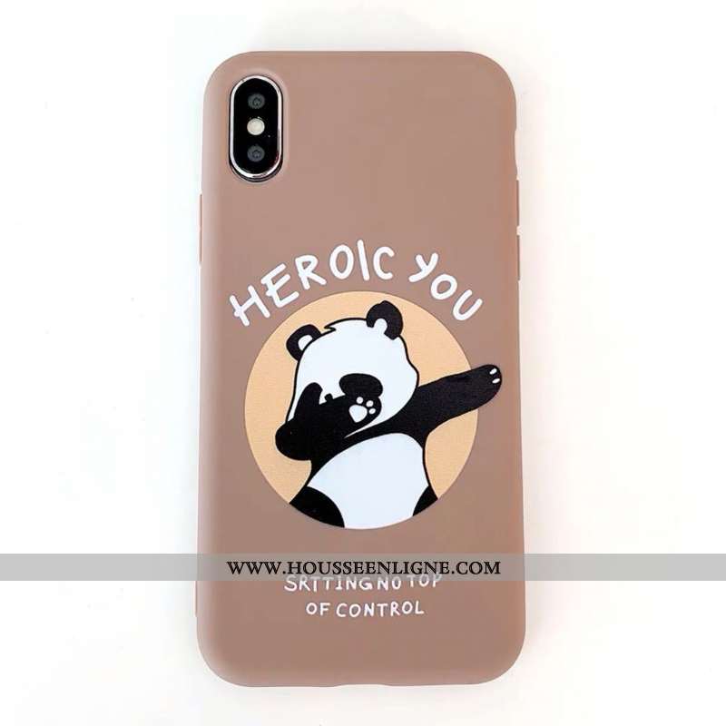 Housse iPhone Xs Max Protection Personnalité Chat Silicone Téléphone Portable Coque Étui Marron