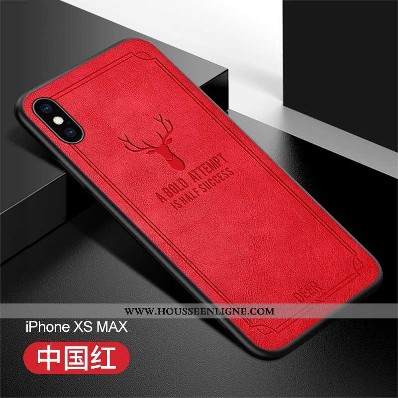 Housse iPhone Xs Max Protection Ultra Coque Silicone Légère Vert Cuir Orange