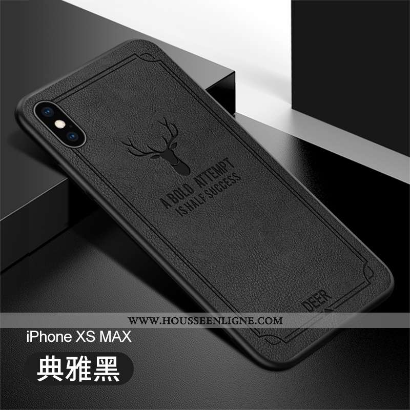 Housse iPhone Xs Max Protection Ultra Coque Silicone Légère Vert Cuir Orange