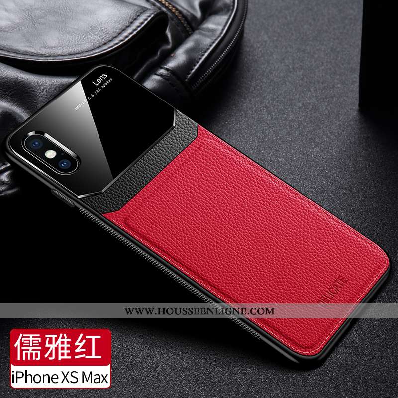 Housse iPhone Xs Max Protection Verre Tendance Nouveau Téléphone Portable Coque Fluide Doux Rouge