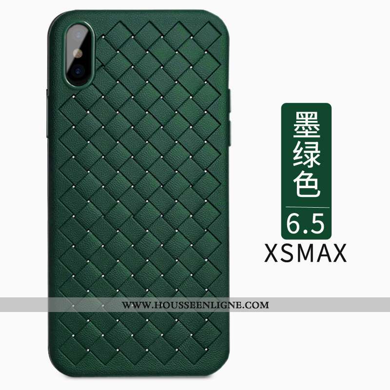 Housse iPhone Xs Max Silicone Protection Incassable Respirant Simple Tissage Étui Noir