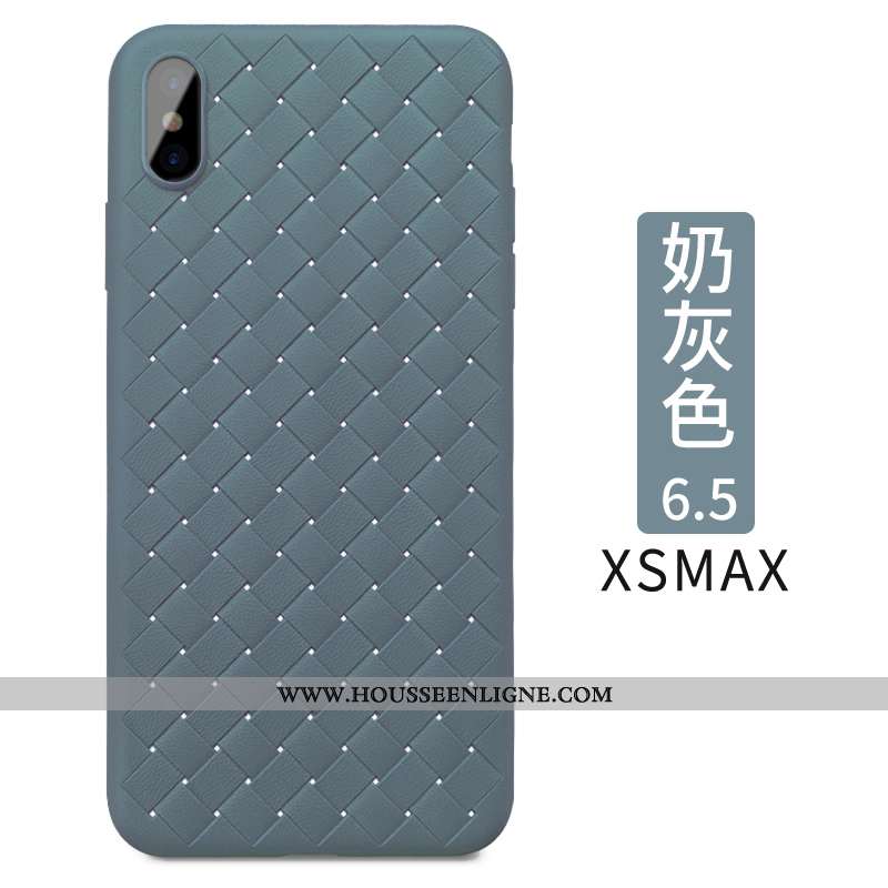 Housse iPhone Xs Max Silicone Protection Incassable Respirant Simple Tissage Étui Noir