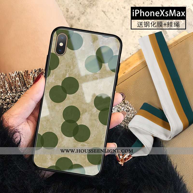 Housse iPhone Xs Max Tendance Verre Téléphone Portable Nouveau Rose Incassable Tout Compris