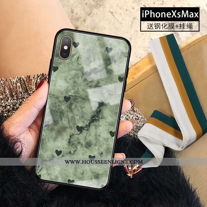 Housse iPhone Xs Max Tendance Verre Téléphone Portable Nouveau Rose Incassable Tout Compris
