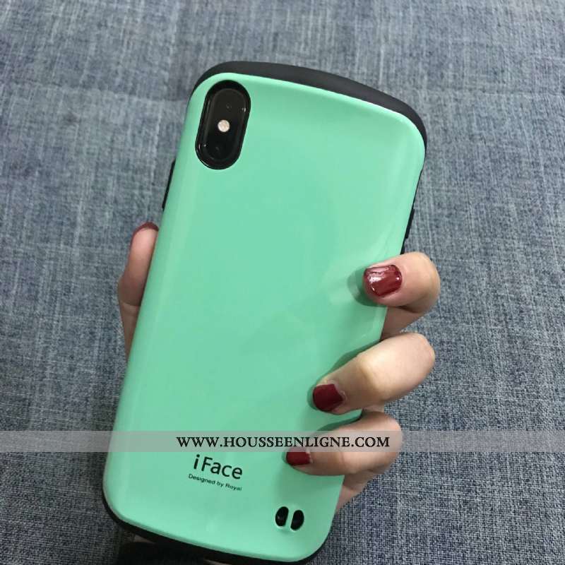 Housse iPhone Xs Max Téléphone Portable Coque Étui Tout Compris Incassable Couleurs De Bonbon Noir