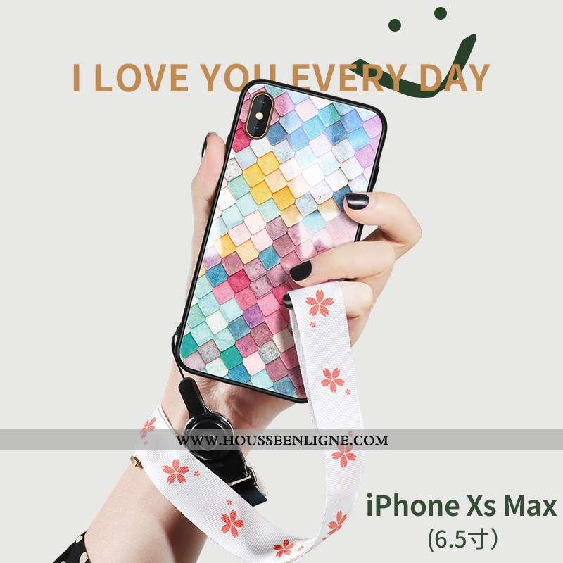 Housse iPhone Xs Max Verre Tendance Téléphone Portable Silicone Coque Nouveau Vert Verte