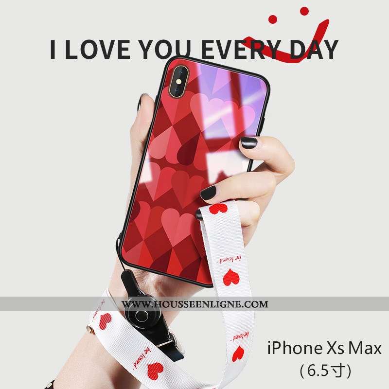 Housse iPhone Xs Max Verre Tendance Téléphone Portable Silicone Coque Nouveau Vert Verte