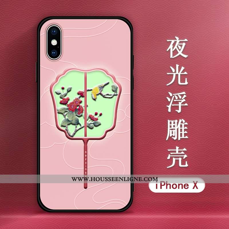 Housse iPhone Xs Max Élégant Tendance Cuir Lumineuses Incassable Coque Modèle Fleurie Verte