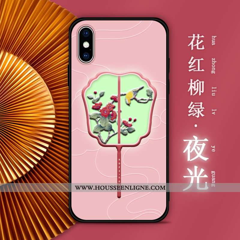 Housse iPhone Xs Max Élégant Tendance Cuir Lumineuses Incassable Coque Modèle Fleurie Verte