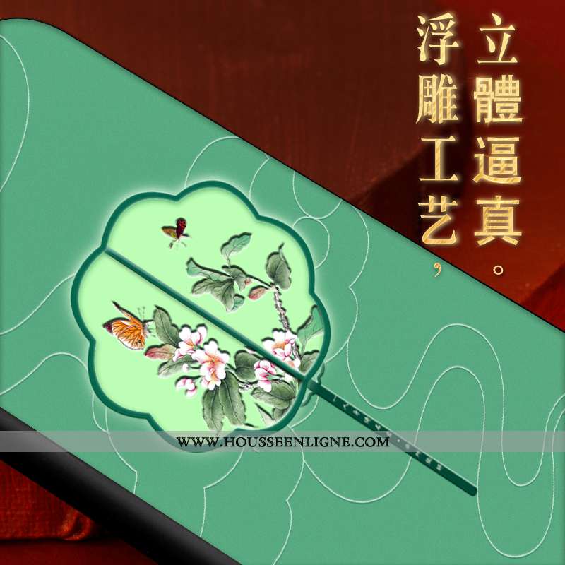 Housse iPhone Xs Max Élégant Tendance Cuir Lumineuses Incassable Coque Modèle Fleurie Verte