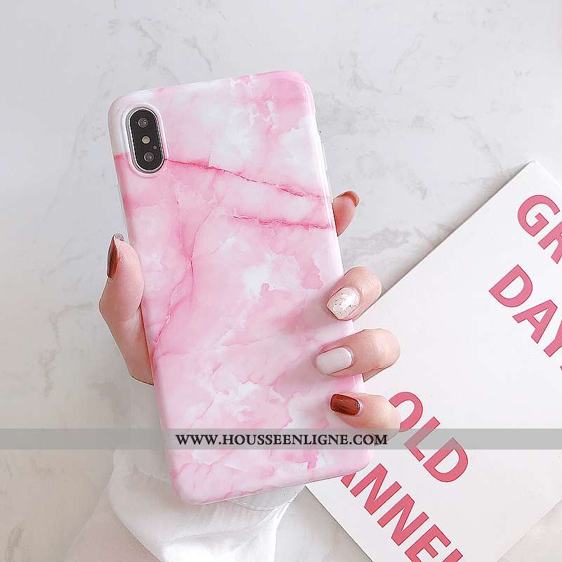 Housse iPhone Xs Modèle Fleurie Fluide Doux Étui Protection Europe Tout Compris Incassable Rose