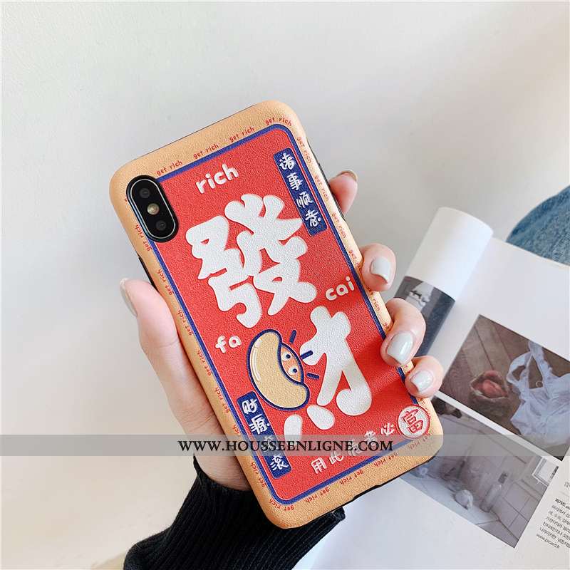 Housse iPhone Xs Modèle Fleurie Fluide Doux Étui Rouge Coque Personnalité Téléphone Portable