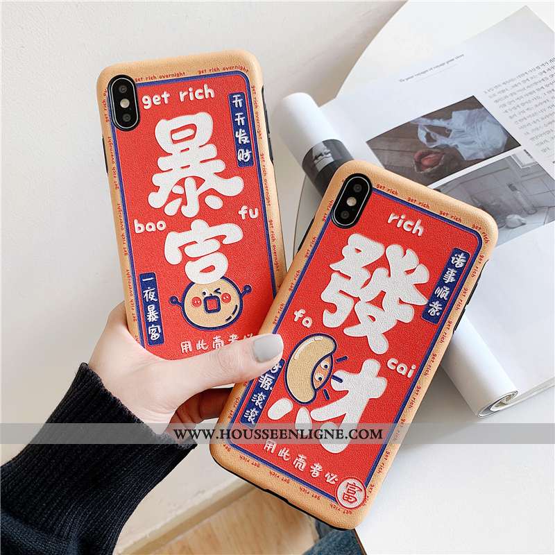 Housse iPhone Xs Modèle Fleurie Fluide Doux Étui Rouge Coque Personnalité Téléphone Portable