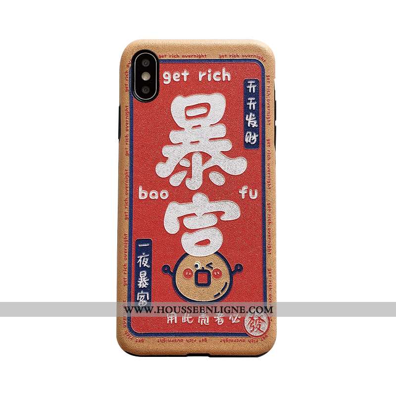 Housse iPhone Xs Modèle Fleurie Fluide Doux Étui Rouge Coque Personnalité Téléphone Portable