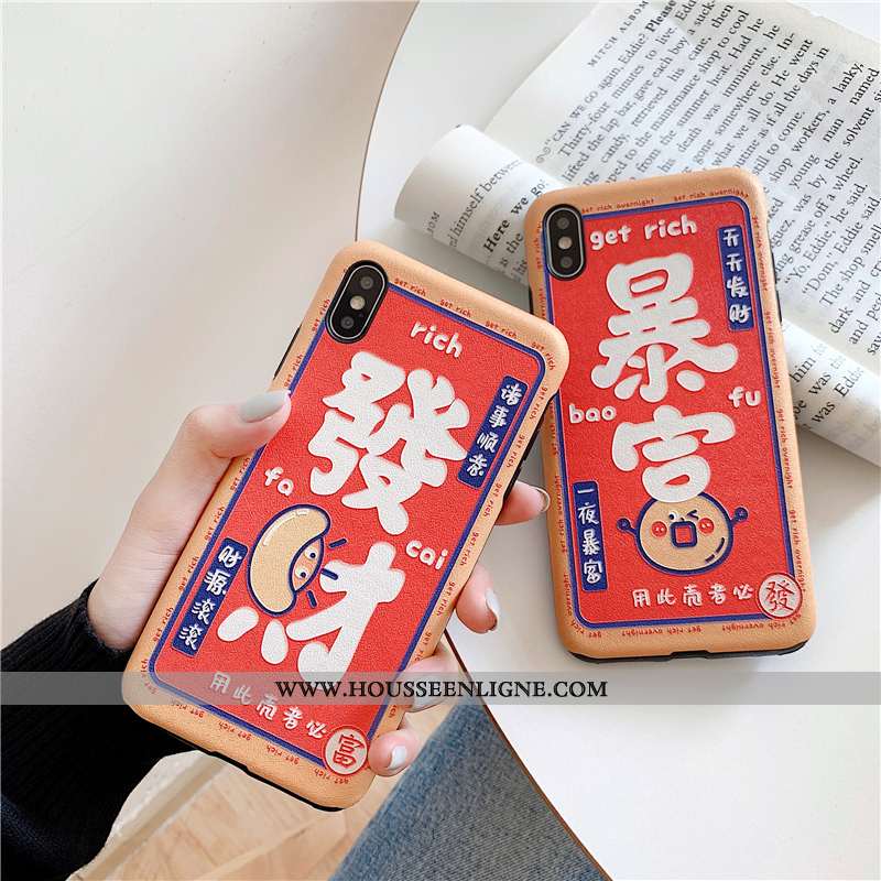 Housse iPhone Xs Modèle Fleurie Fluide Doux Étui Rouge Coque Personnalité Téléphone Portable