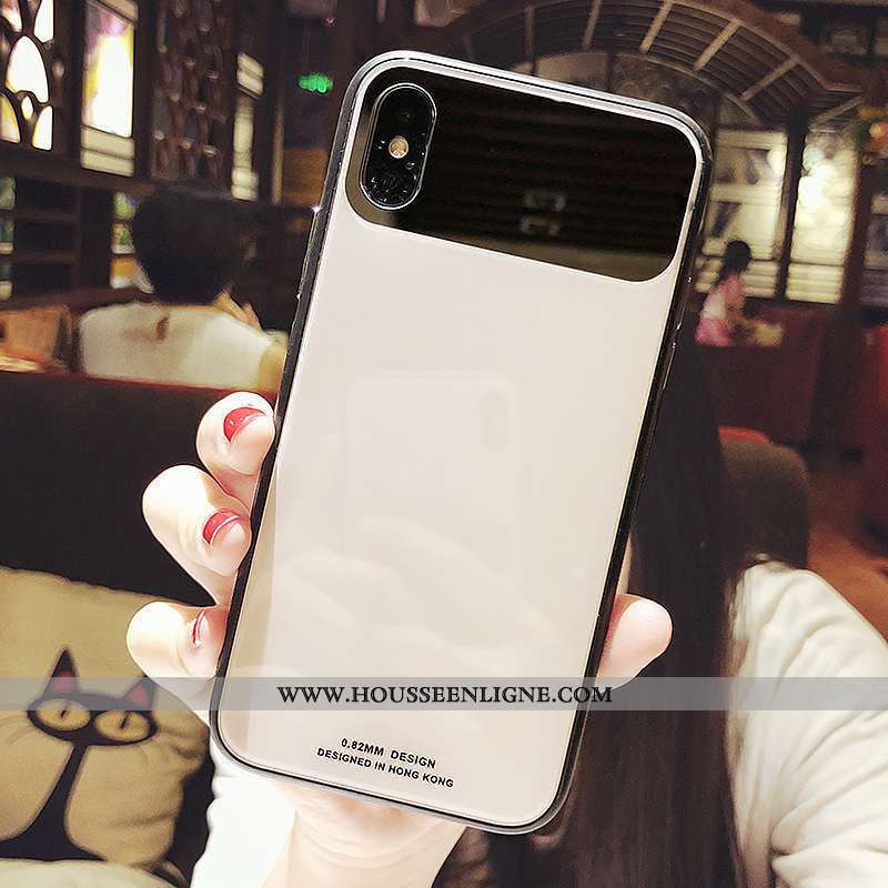 Housse iPhone Xs Personnalité Tendance Verre Téléphone Portable Coque Miroir Rose