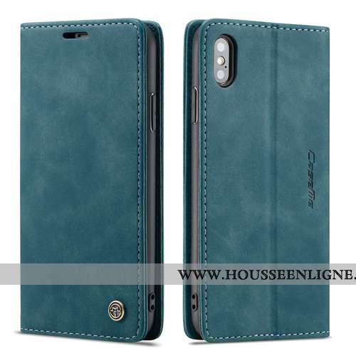 Housse iPhone Xs Protection Créatif Business Clamshell Incassable Étui Carte Noir