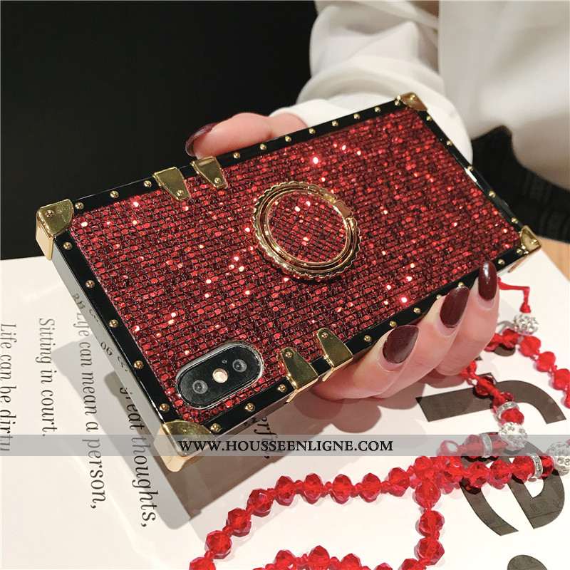 Housse iPhone Xs Protection Personnalité Incassable Coque Rouge Rose Téléphone Portable