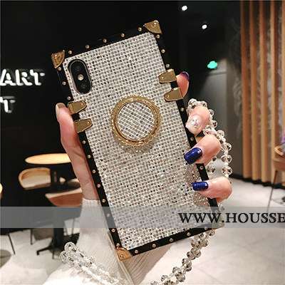 Housse iPhone Xs Protection Personnalité Incassable Coque Rouge Rose Téléphone Portable
