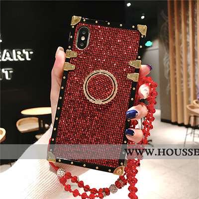 Housse iPhone Xs Protection Personnalité Incassable Coque Rouge Rose Téléphone Portable