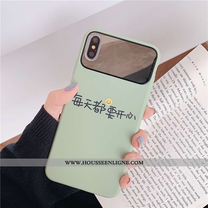 Housse iPhone Xs Silicone Personnalité Téléphone Portable Coque Étui Tout Compris Fluide Doux Verte