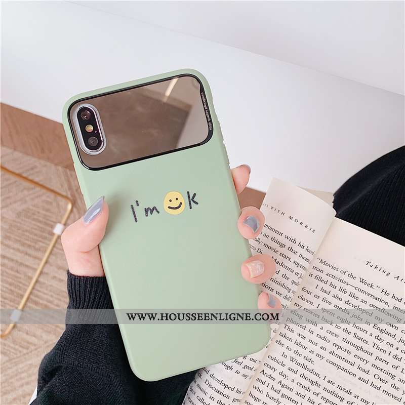 Housse iPhone Xs Silicone Personnalité Téléphone Portable Coque Étui Tout Compris Fluide Doux Verte