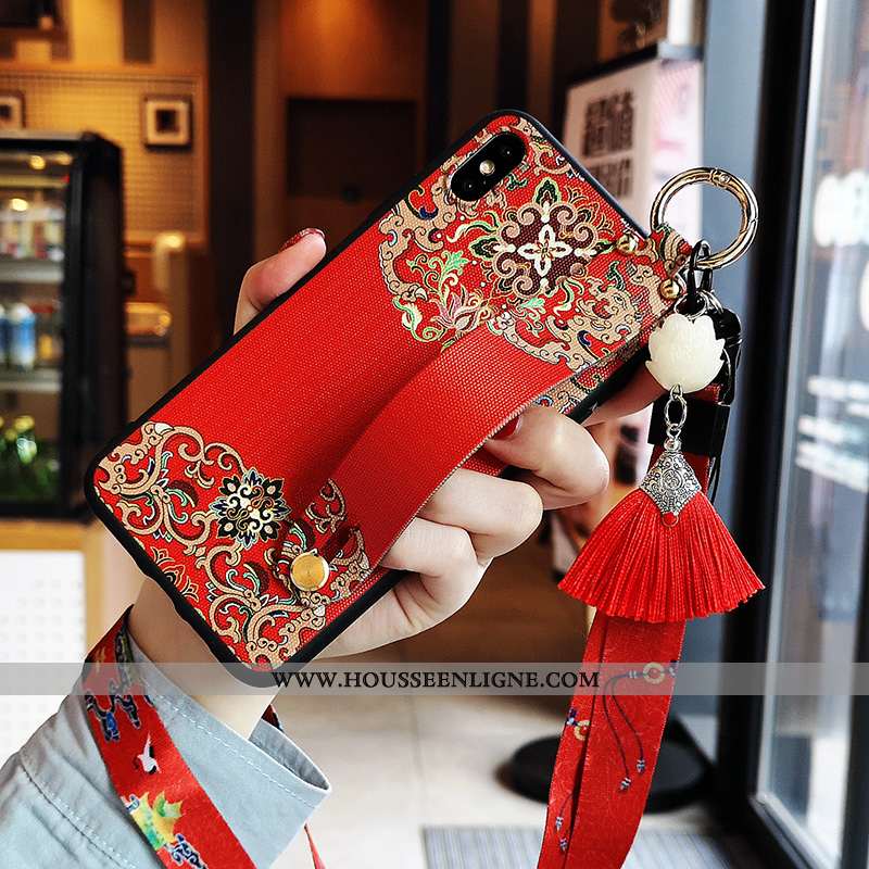 Housse iPhone Xs Silicone Tendance Rouge Tout Compris Nouveau Noir Téléphone Portable