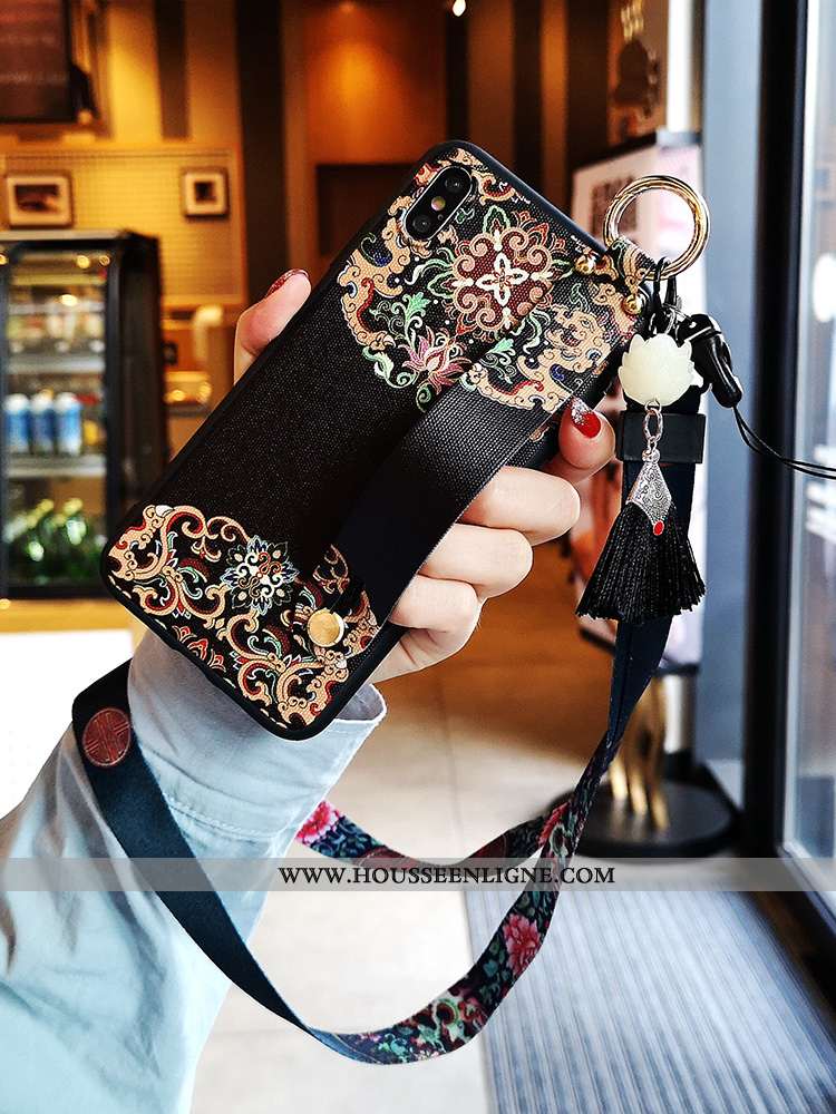 Housse iPhone Xs Silicone Tendance Rouge Tout Compris Nouveau Noir Téléphone Portable