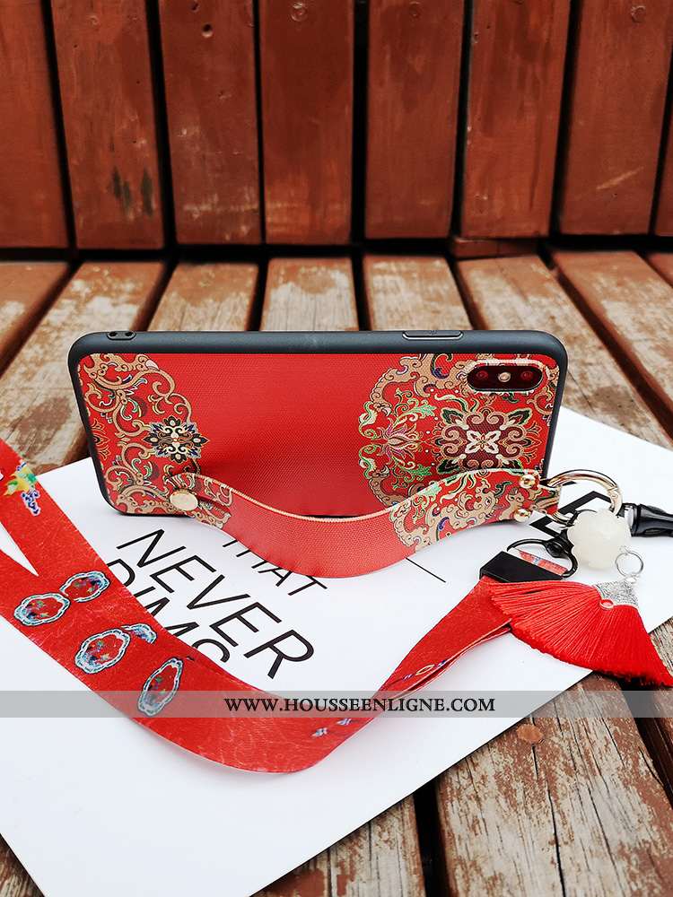 Housse iPhone Xs Silicone Tendance Rouge Tout Compris Nouveau Noir Téléphone Portable