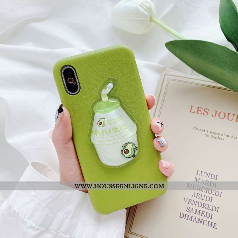 Housse iPhone Xs Silicone Téléphone Portable Incassable Liquide Amoureux Net Rouge Jaune Verte