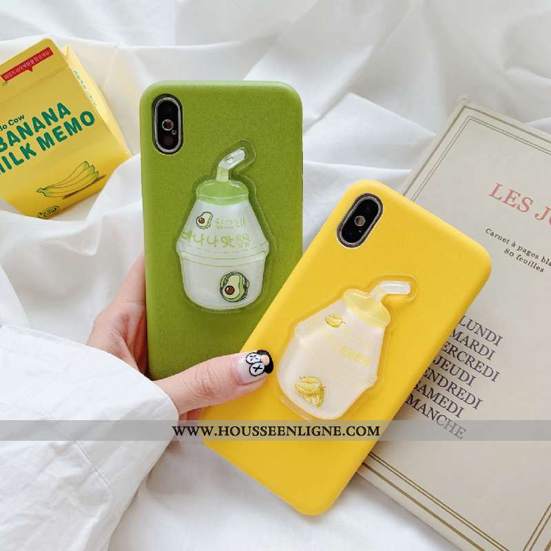 Housse iPhone Xs Silicone Téléphone Portable Incassable Liquide Amoureux Net Rouge Jaune Verte