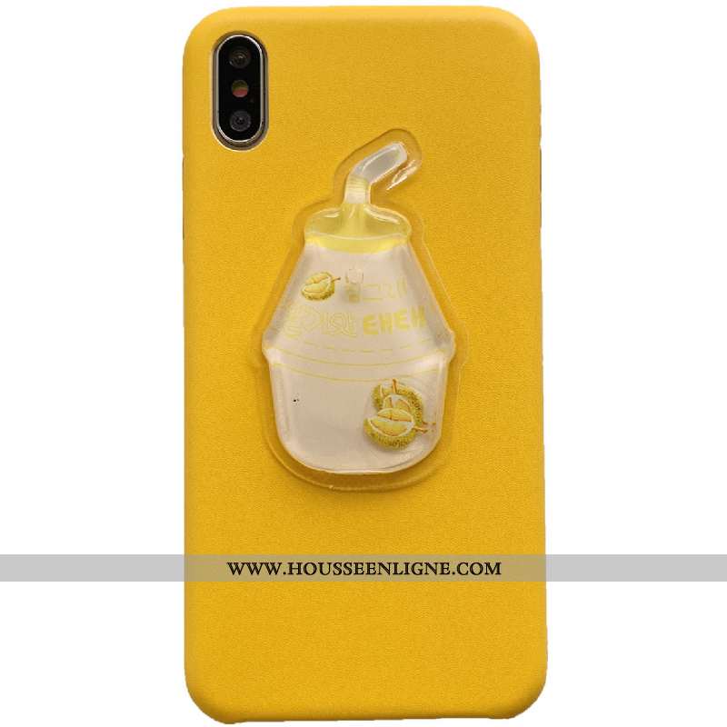 Housse iPhone Xs Silicone Téléphone Portable Incassable Liquide Amoureux Net Rouge Jaune Verte