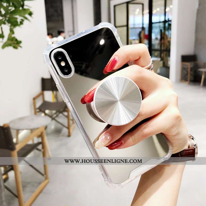Housse iPhone Xs Tendance Noir Simple Ballon Coque Téléphone Portable Couleur Unie