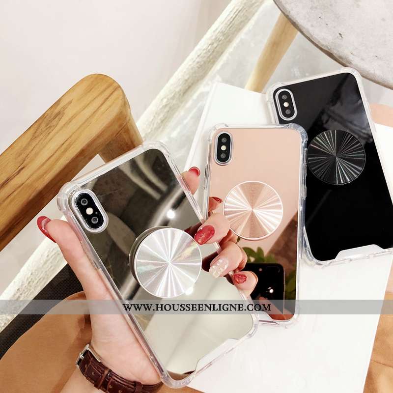 Housse iPhone Xs Tendance Noir Simple Ballon Coque Téléphone Portable Couleur Unie
