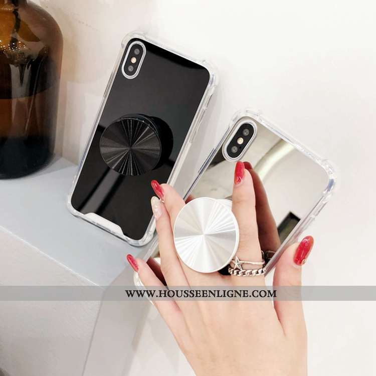 Housse iPhone Xs Tendance Noir Simple Ballon Coque Téléphone Portable Couleur Unie